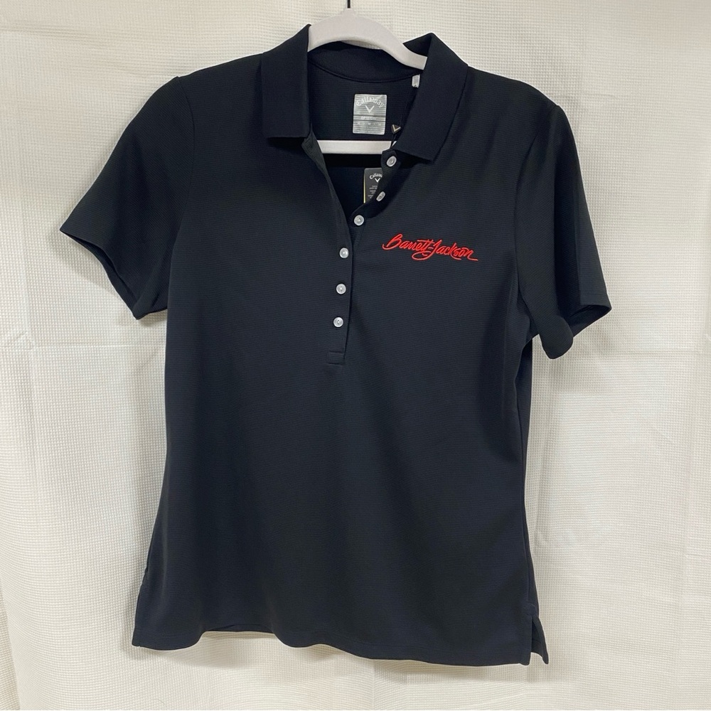 NWT Callaway Barrett-Jackson Black Polo - Size M